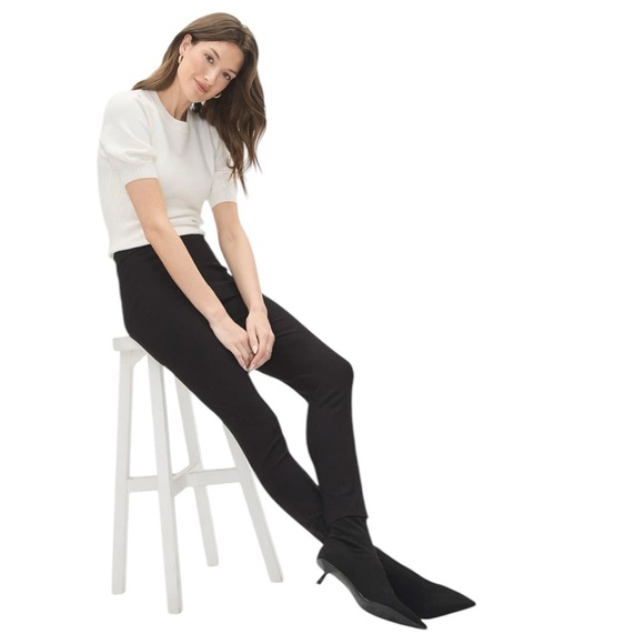 !SOLD! RW&CO. Women's Black Skinny Fit Pants size Small Pleats Formal Pants - Picture 1 of 7